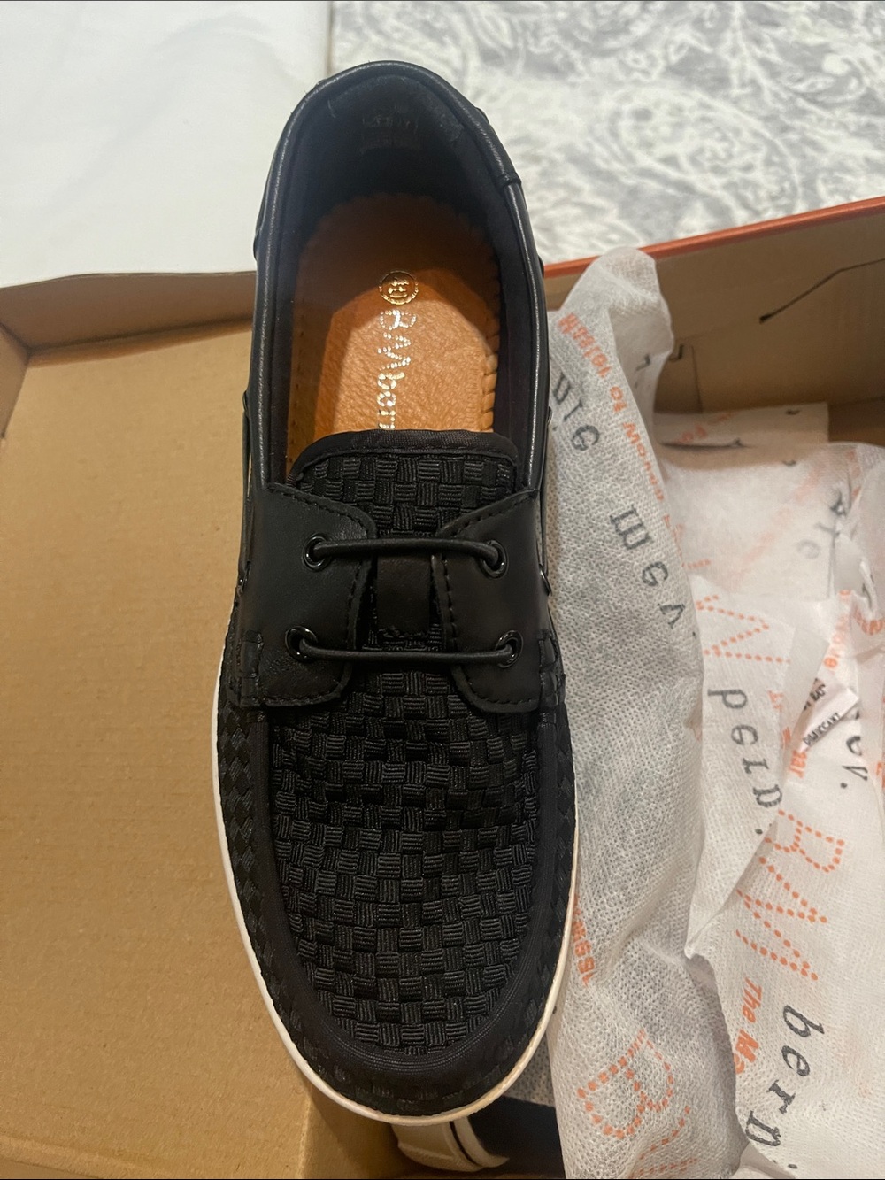Bernie mev melody black boat shoe style shoes new in box 38/7m